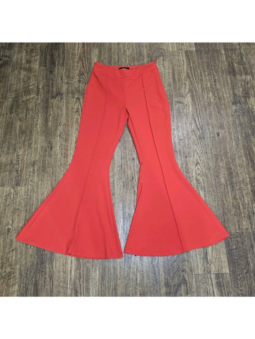 Akira Flared Pant Sz M Red High Waist Wide Leg Casual Wear Trendy Trousers